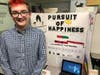 Eighth grader DJ Perkins, of Brentwood, with his Pursuit of Happiness project.
