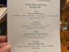 Menu at the dinner.