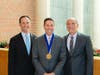 L to R - JP Gallagher, President and Chief Executive Officer, NorthShore University HealthSystem;  Gregory J. Mishkel, MD;  Theodore Mazzone, MD, Louise W. Coon Chair of Medicine