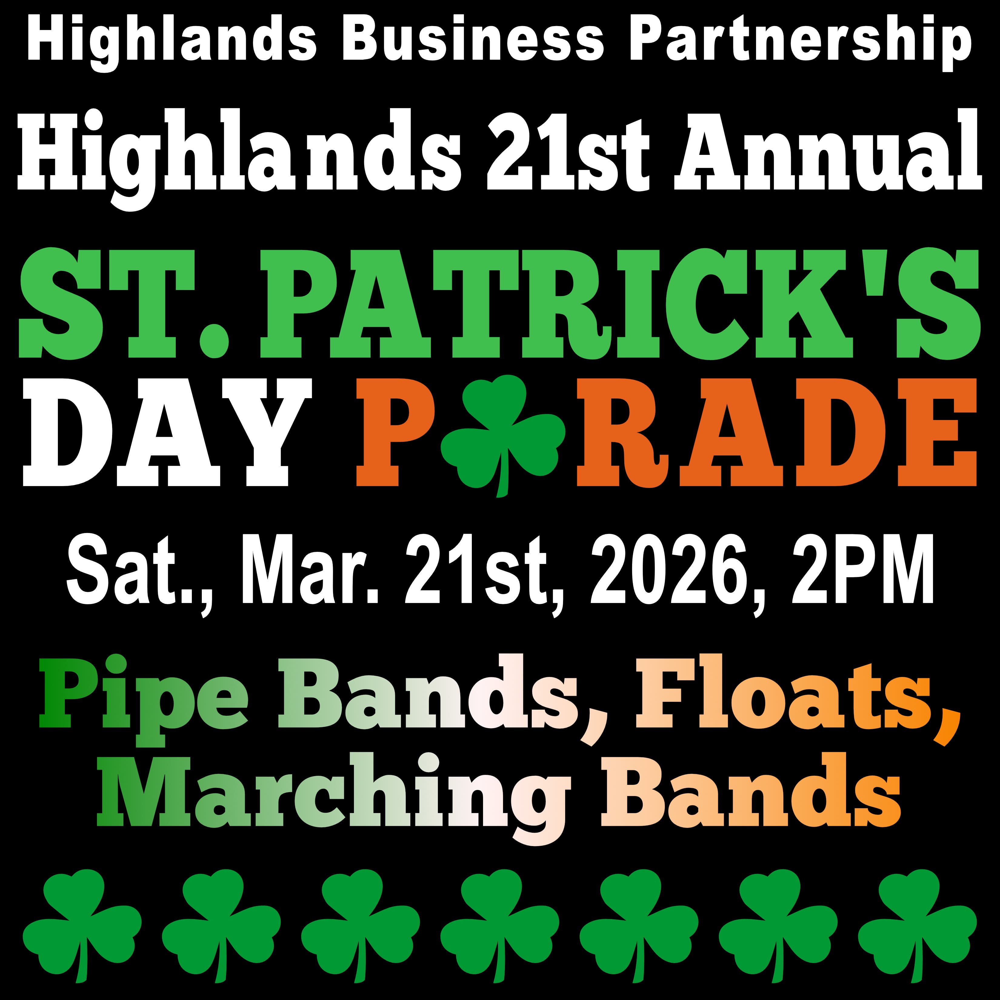 21st Annual Highlands St. Patrick’s Day Parade