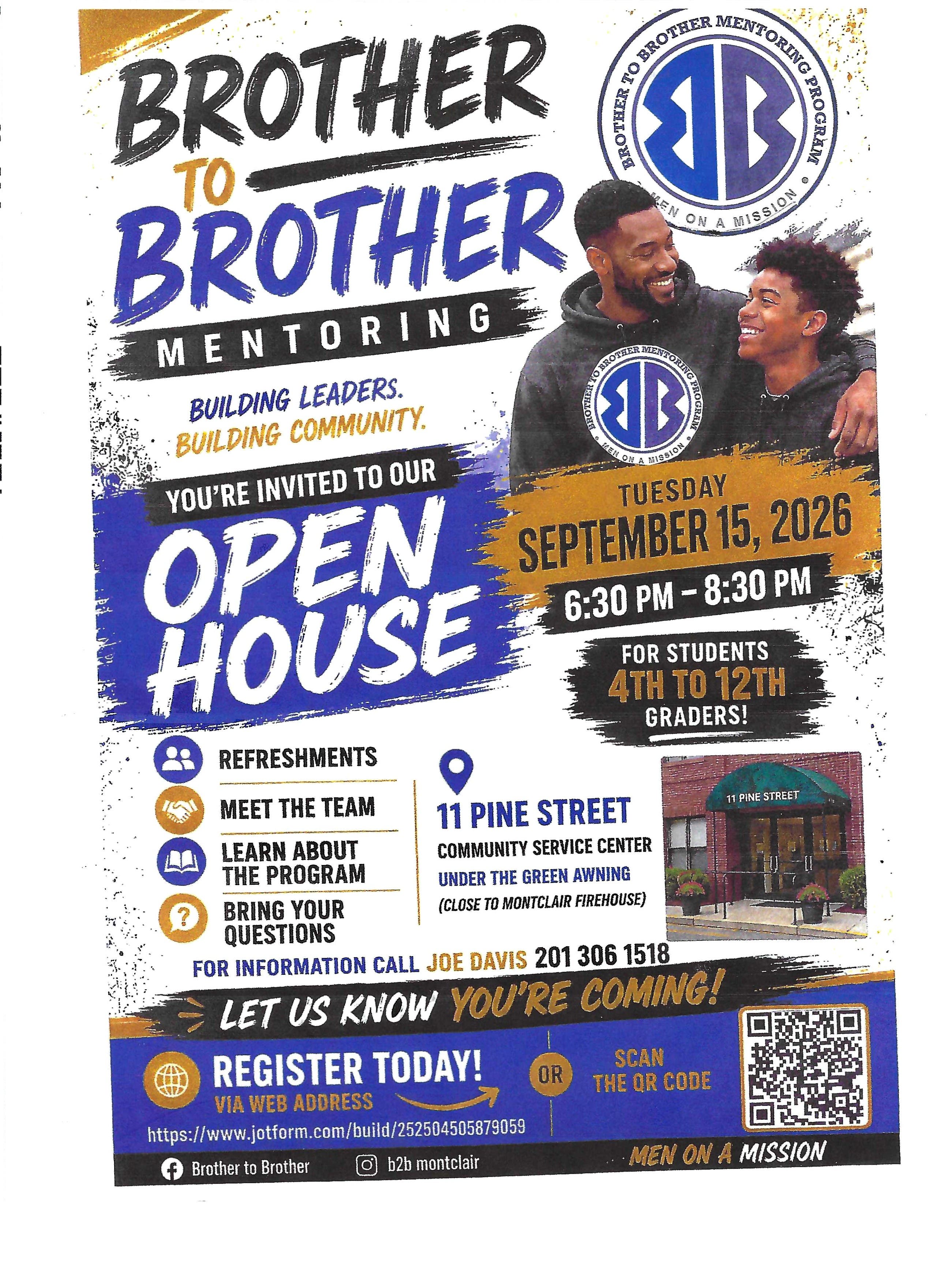 Brother to Brother Mentoring Program Open House