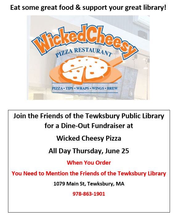 Dine Out Fundraiser for Friends of the Tewksbury Public Library