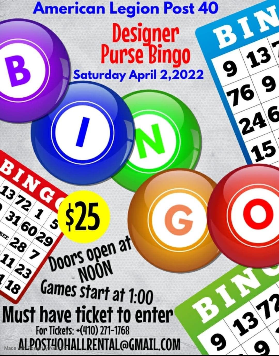 Apr 2 | Designer Purse Bingo Fundraiser | Glen Burnie, MD Patch