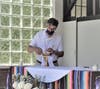 Deacon Jerry Fenton prepares the chalice before mass