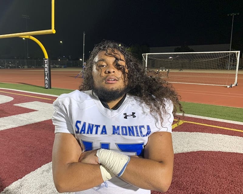 John Spikes, team captain of the Santa Monica College football team 2021.