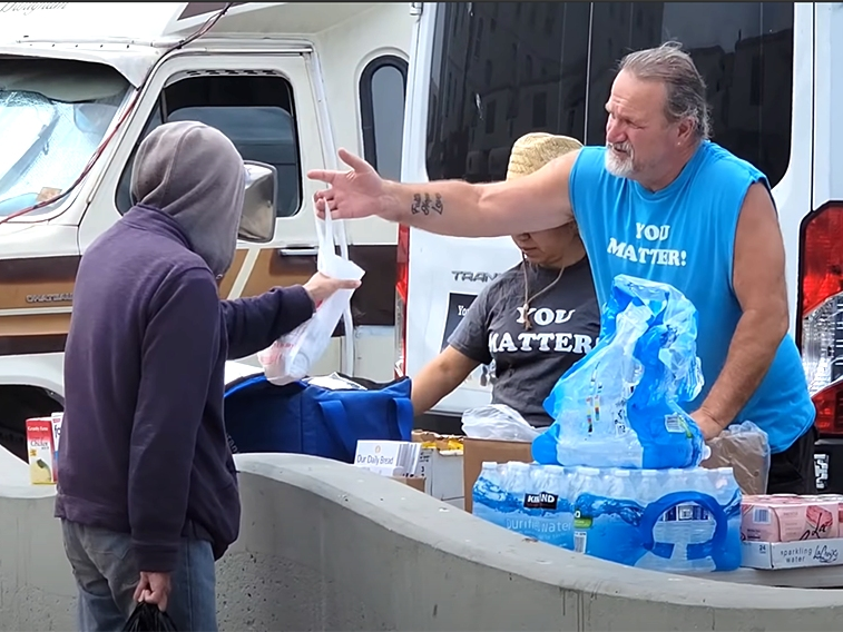 Mike Ashman with You Matter homeless outreach.