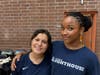 Antonella Frausto (left) at 5' and Kallie McKinney at 5'9". The smallest and tallest of Lighthouse Christian Academy.