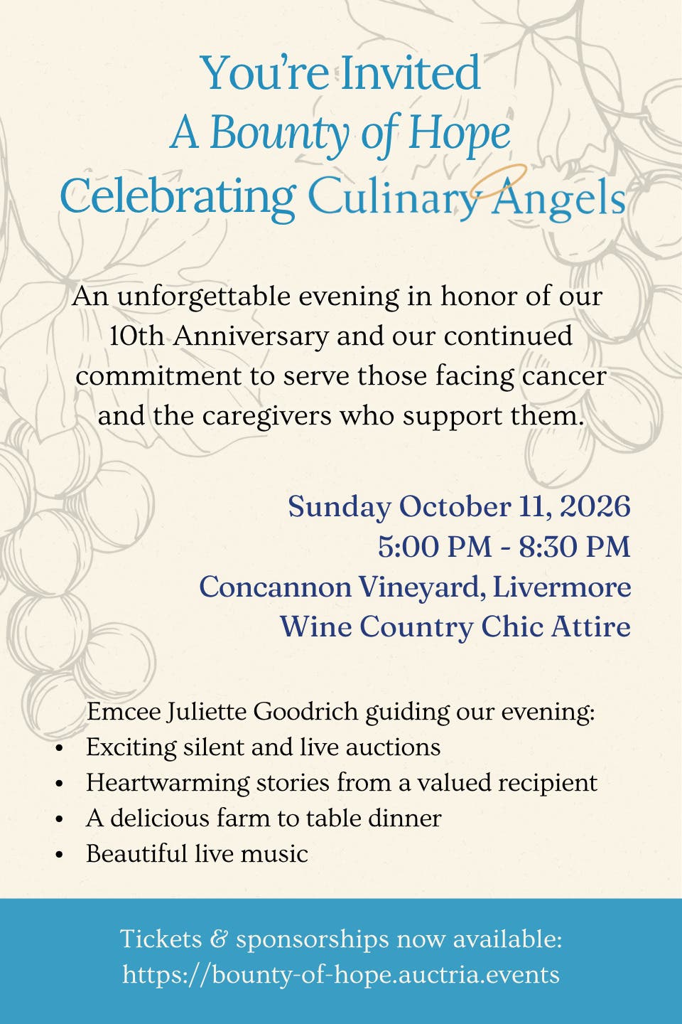 Culinary Angels Bounty of Hope 10Yr Anniversary Fundraising Dinner