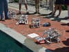 The remotely operated vehicles that East Woods students designed and built themselves to explore the depths of the pool.