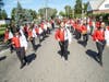 The Lawrence Road Middle School marching band, marching from Cornelius Court Elementary School to the Uniondale High School football field.
