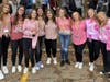 Students at Plainview-Old Bethpage John F. Kennedy High School wearing the color pink for a “Pink Out” in support of breast cancer awareness and Stacy’s Warriors.