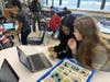 Victoria Estupinian and Mia Lorello, grade 5, students from Mrs. Bennet’s class working together to build a prosthetic hand in the brand-new Innovation Labs at James A. Dever Elementary School.