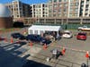 Overview shot of the District Shed the Meds drive-thru event. 