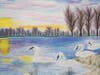 Kirstin Elliot, Grade 11, Landscape with Swans, Mixed Media