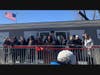 Dr. Maria Rianna announces to the community how these pods will be utilized to help ensure the safety of all students and staff before cutting the ribbon.
