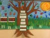 The “7 Habits Tree” on display in the on the Connolly entrance hallway's bulletin board decorated by art teacher Korey Zalk.