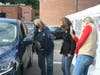 GNWPCD Commissioner Patty Katz, left, Nassau County Legislator Ellen Birnbaum and Town of North Hempstead Councilwoman Veronica Lurvey and others were on hand to greet many of the 224 cars which made their way to the Shed the Meds event.