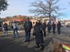 Ms. Sheryl Goodine speaks to the crowd prior to the march. 