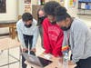 Fabrizio Bonilla and Angela Aquilar present their diorama of the Boston Massacre, with descriptions of the event from both the Colonial and British point of view.