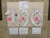 Students visually demonstrated divisions of 100 and applied it to dollars and coins with this display for their hundredth day of school.