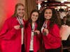 Winning Newfield High School cosmetology students, Ashley Walker, Gianna Oliveri, and Isabella Giordano
