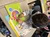 Lawrence Early Childhood Center student working on his MyPlate sticker activity for Tasty Tuesday