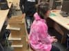 Miller Place High School students in Michael Stano’s Design and Drawing for Production course created chairs entirely out of cardboard as part of a design challenge. 