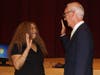 New Board of Education member Audre Lynn Hurston James was sworn in as a trustee at the reorganization meeting. 