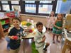 The students also began their lessons in the classroom. 
