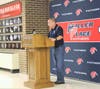 Superintendent of Schools Seth Lipshie recognized the athletes and coaches for their success and achievements.  