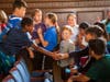 Pulaski Street Intermediate School students demonstrate exemplary character and shake hands