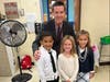 Some dressed as school principals. Students are seen with BES Principal Thomas Keogh.