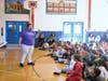 Founder Richard Specht led students through interactive science demonstrations to teach them about chain reactions. 