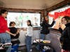 Members of the Glen Cove High School Art Club recently beautified the police booth in downtown Glen Cove for the holiday season.   