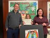  Principal Jeffrey Haubrich, from left, 6th grader Mia P. and Assistant Principal Lauren Fretto.