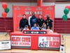 The Glen Cove City School District recently gathered to honor Londell Wheeler, bottom-row, second-from-left, as he signed his letter of intent to play Division I soccer at Long Island University Post. 