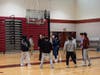 Londell and his teammates practiced some of their skills together. 