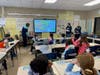Students from Babylon Junior-Senior High School visited the elementary and grade schools to discuss different cultures and the various words for “peace” in other languages. 