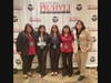 From left, Riverhead High School students Kimberly Mendez, Emelin Boch Torres, Angie Martinez, Jennifer Alonzo and Alessandra Menjivar at the Angelo Del Toro Puerto Rican/Hispanic Youth Leadership Institute