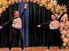 Two students performed a dance routine. 