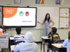 A school counselor discussed her career with Memorial Grade School students. 