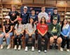 Edward Haeffer, back-left, Dominic Cahill, Nick Oliva, Robert Cunningham, Caden Stubba, 
Ella Neyland, front left, Kylie Hoffmann, Katie Doherty, Natalia Altebrando, Zander Klaric and Shanna Wolfe signed their National Letters of Intent. 