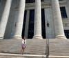 Ms. Manza outside of the New York State Education Department. 