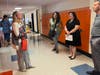 Board members met with Principal Lauren Fretto at the Babylon Memorial Grade School. 