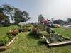 Children decorated pumpkins and created paper scarecrows at a harvest festival at the Comsewogue School District’s community garden. 
