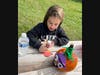 Children decorated pumpkins and created paper scarecrows at a harvest festival at the Comsewogue School District’s community garden. 