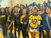 The Roosevelt High School marching band, dance team and cheerleading squad performed at homecoming. 