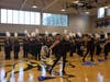 The Roosevelt High School marching band, dance team and cheerleading squad performed at homecoming. 