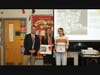Student artist Carissa Arena with Mr. Haubrich and Ms. Manza. 