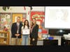Student artist Madison DeSena with Assistant Superintendent for Curriculum and Instruction Jeffrey Haubrich and Superintendent of Schools Carisa Manza. 
